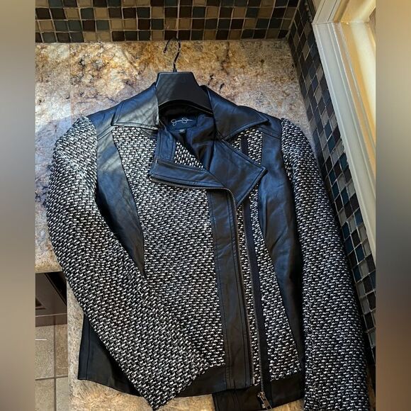 Jessica Simpson Tweed and faux leather coat - Picture 7 of 7